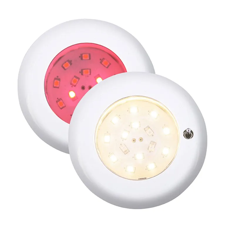 Nova SMD LED Lampa Rött/Vitt Ljus m Brytare, Vit