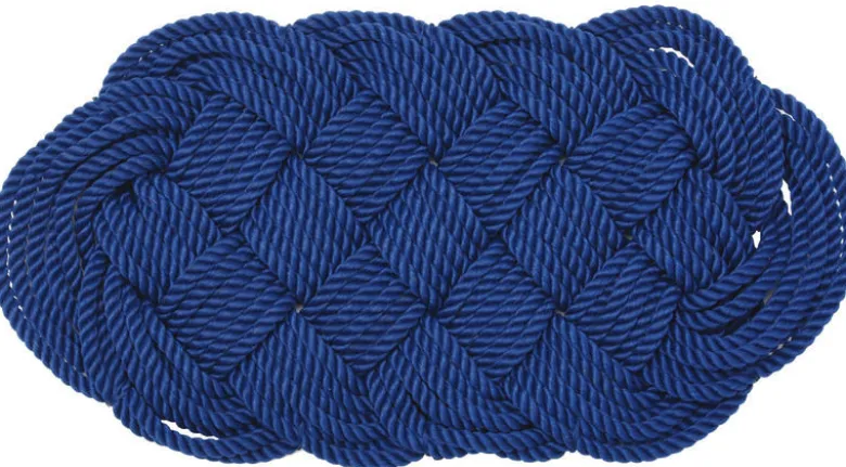 Nylondörrmatta av rep, blå, 72 x 37 cm