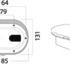 Oval duschbox, förkromad PVC-slang 2,5 m, BULK-förpackning 10 st