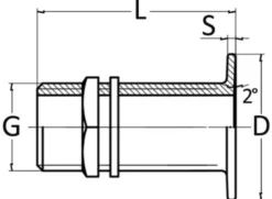 Plan gängad bottenventil i förkromad mässing 1/2"