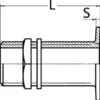 Plan gängad bottenventil i gul mässing 3/4"