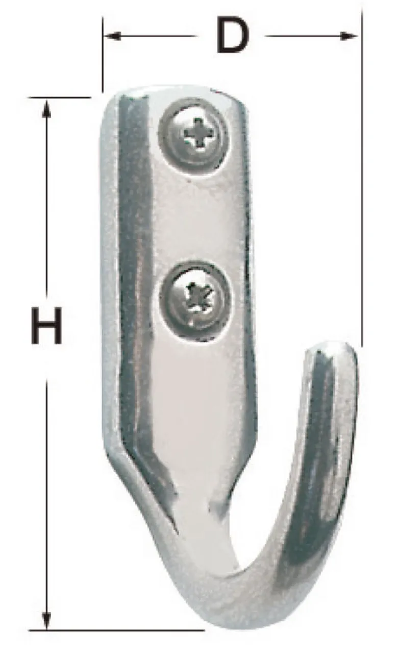 Polerad krok i rostfritt stål 25x41 mm