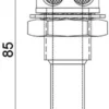 Rak bränsletankventilation i spegelpolerat SS 19 mm