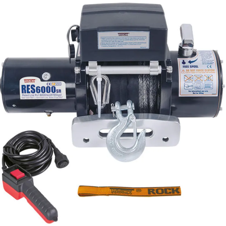 Rock RES6000 el-trailervinsch 12 V 4,6HK (3,4Kw) 2720 kg m/lina