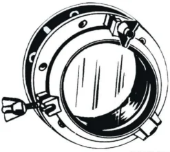 Rund öppningsbar svart nylon portlight 220 mm