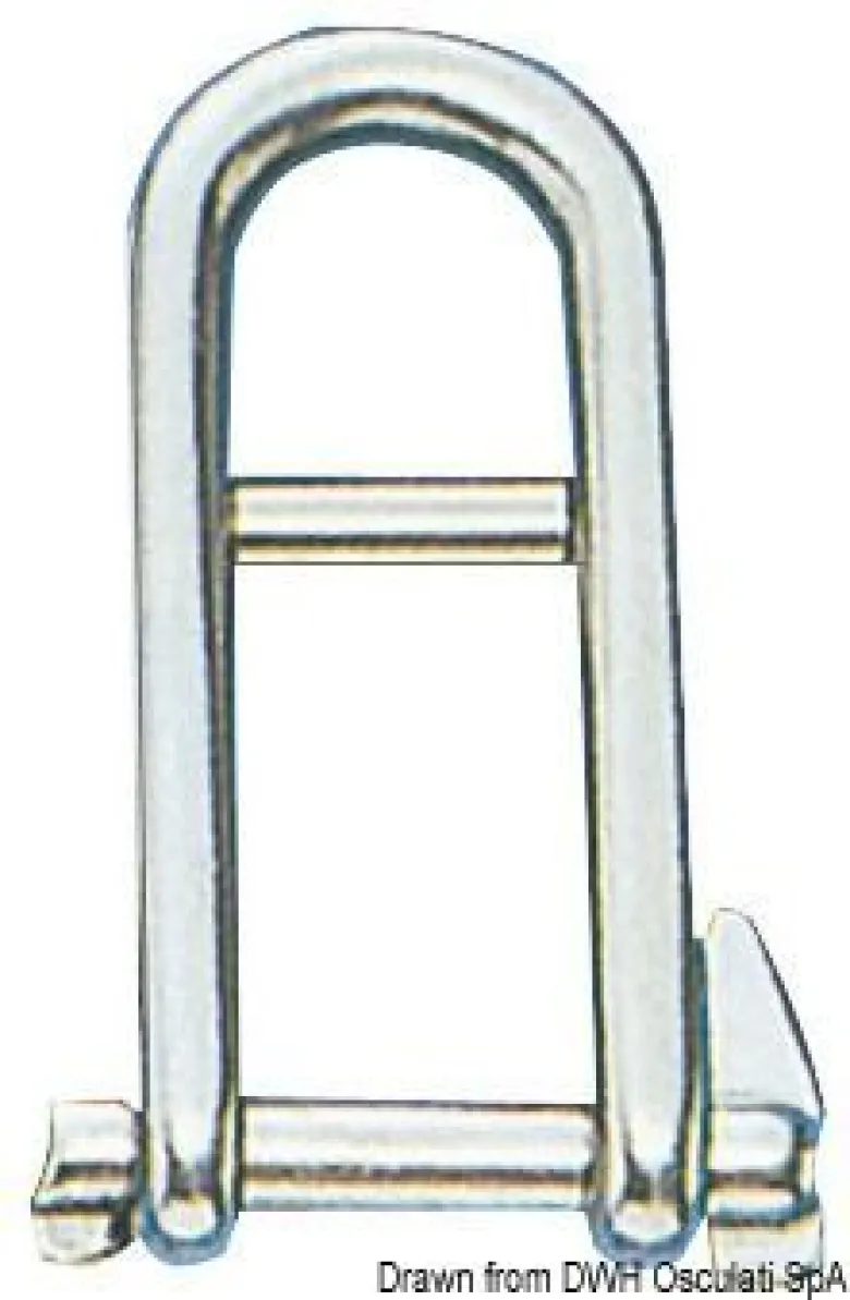 Schackel med låspinne och stoppstång AISI 316 6 mm
