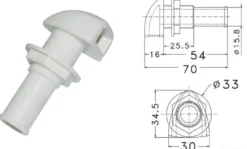 Slangadapter i plast för ventilationsslang Ø 16 mm