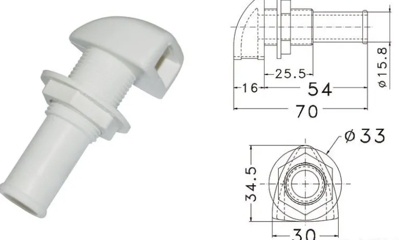 Slangadapter i plast för ventilationsslang Ø 16 mm