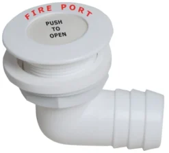 Släckport 90° med slangadapter 38mm