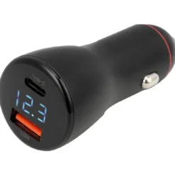 1852 snabbladdare 12-24V, USB A & C med voltmeter