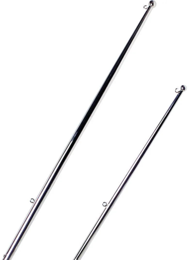 Spegelpolerad SS flaggstång med ändkula 610 mm