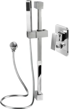 Square duschstång med vattenkran V.2 med grå PVC