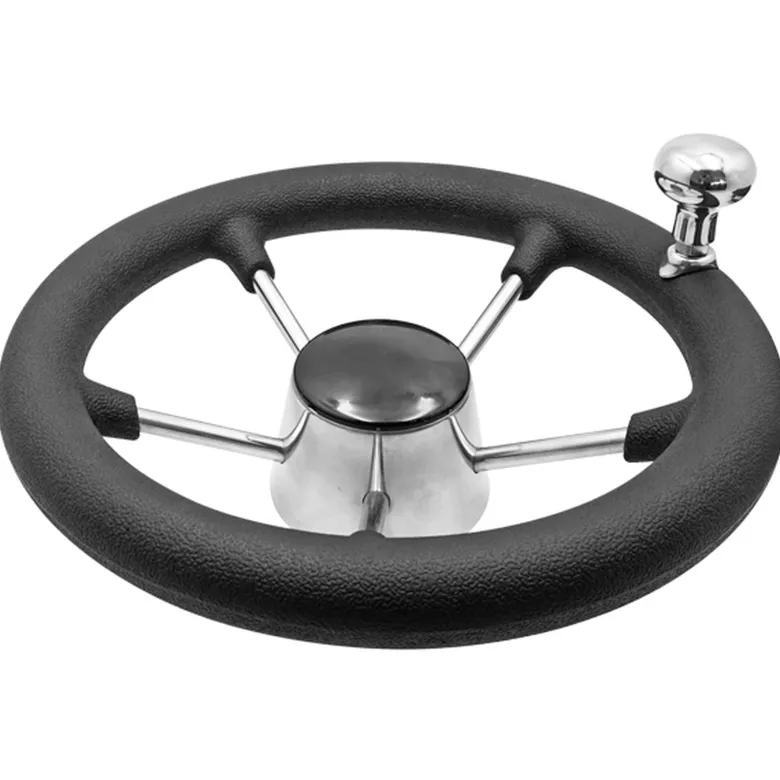 Stålratt svart, m rattknopp Ø28cm