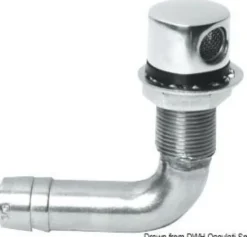 90° tankventilation i spegelpolerat SS 16 mm