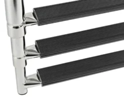 Teleskopisk standardstege AISI316 svart 5 steg
