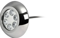 Undervattenslampa med 6x3W vita LED och skruvar