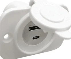 USB-kontakt typ A + typ C vit