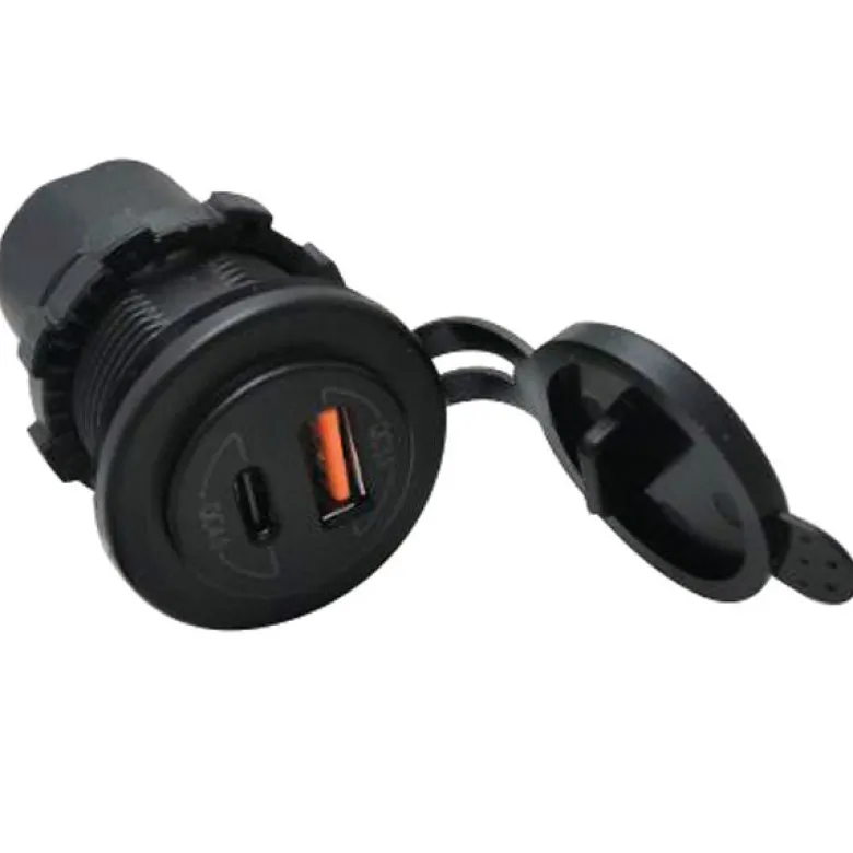 1852 USB snabbladdare IP65 12/24 V USB A och USB C med 1m kabel
