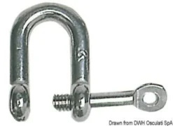 U-schackel AISI 316 med säkrad sprint 14 mm