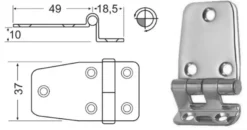 Utanpåliggande gångjärn 67.5x37 mm