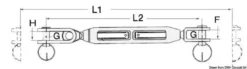 Vantskruv med fast gaffel 3/8" för vajer 5 mm