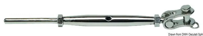 Vantskruv med ledad gaffel AISI 316 12 mm