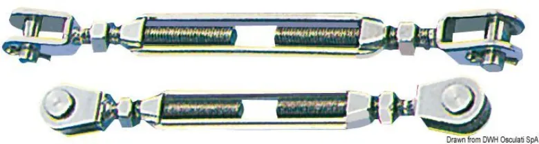 Vantskruv med två fasta gafflar AISI 316 6 mm
