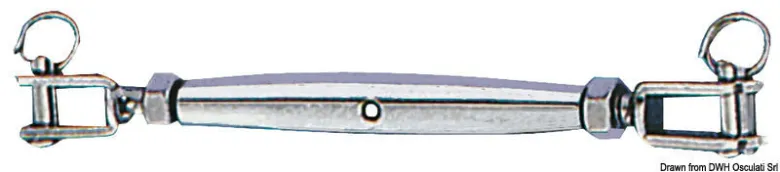 Vantskruv med två fasta gafflar AISI 316 10 mm
