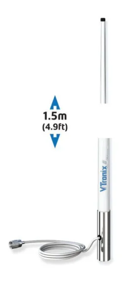 VHF antenn 150cm Rostfri bas