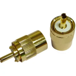 1852 VHF-kontakt PL259 för 6mm kabel, lödning, guldpläterad 2-pa