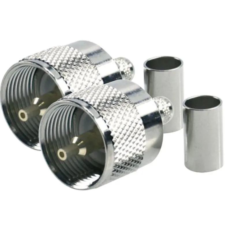 1852 VHF kontakt PL259 til 6mm kabel RG58, crimpning, 2-pack