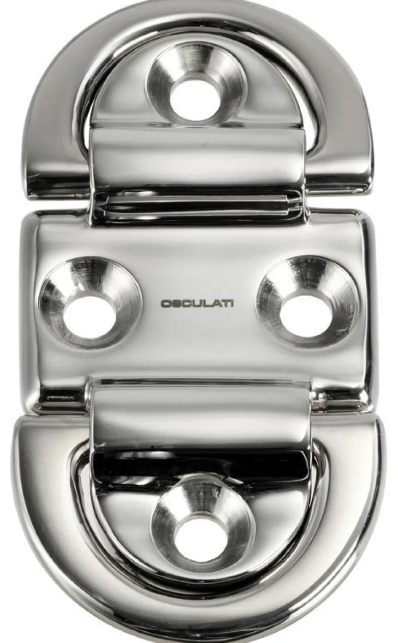 Vikbar ögleplatta 59x99 mm med dubbel 8 mm ring Brottlast Kg 6800