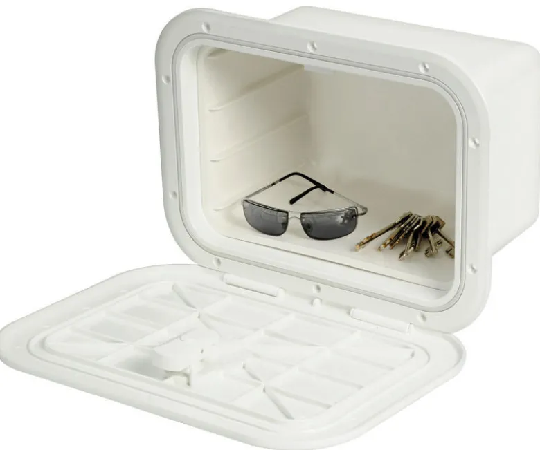 Vitt stuvfack med lock 280 x 180 mm B-front