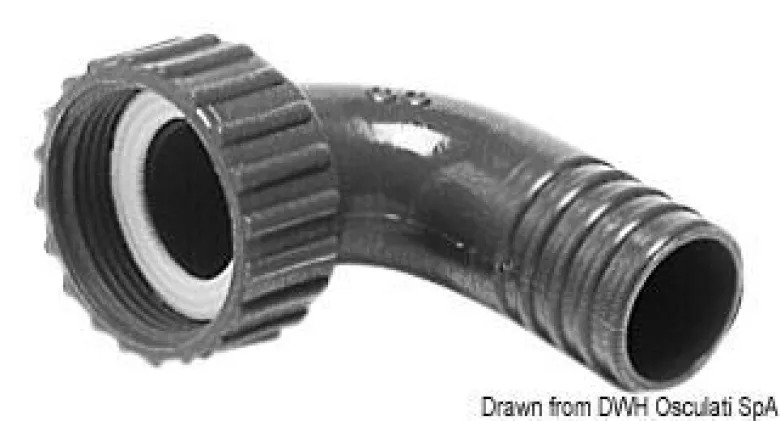 Vridbar slangadapter rak 25 mm
